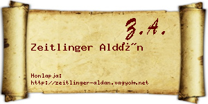 Zeitlinger Aldán névjegykártya